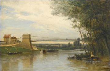 風景 Painting - オーヴェル・シュル・オワーズ橋 アレクセイ・ボゴリュボフ川の風景